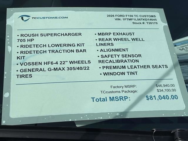 New 2026 Agate Black Metallic Ford TCcustoms image 22
