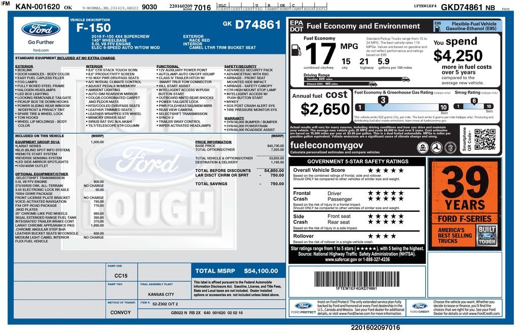 Used 2016 Red Ford Lariat image 12