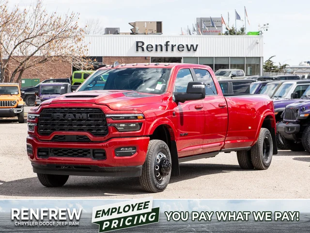 2026 RAM 3500 Limited Night* Crew Cab 4x4, 8' Box, Max Tow Package, Sunroof, Passenger Screen