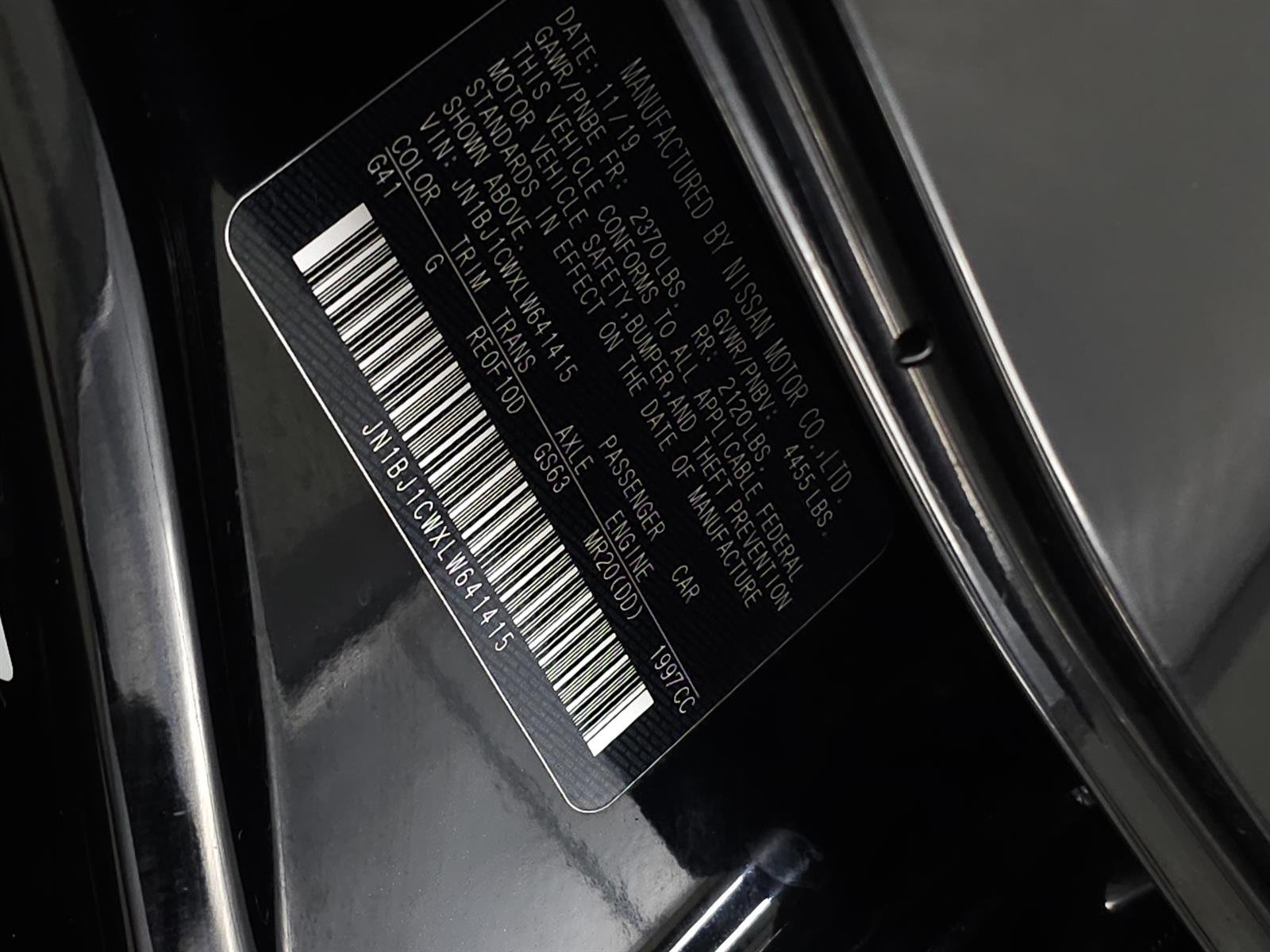 Used 2020 Magnetic Black Pearl G41 Nissan SL image 33