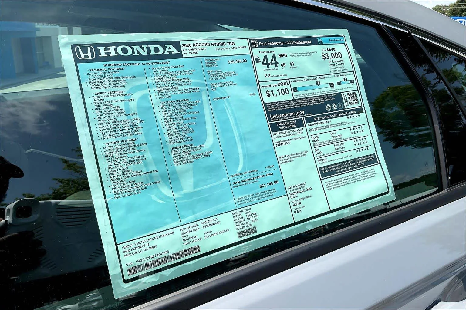 New 2026 Urban Gray Pearl Honda Touring image 20
