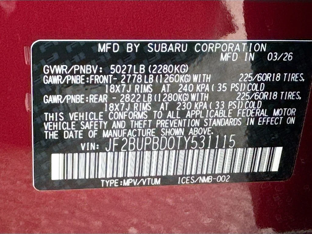 New 2026 Red Subaru Premium image 41