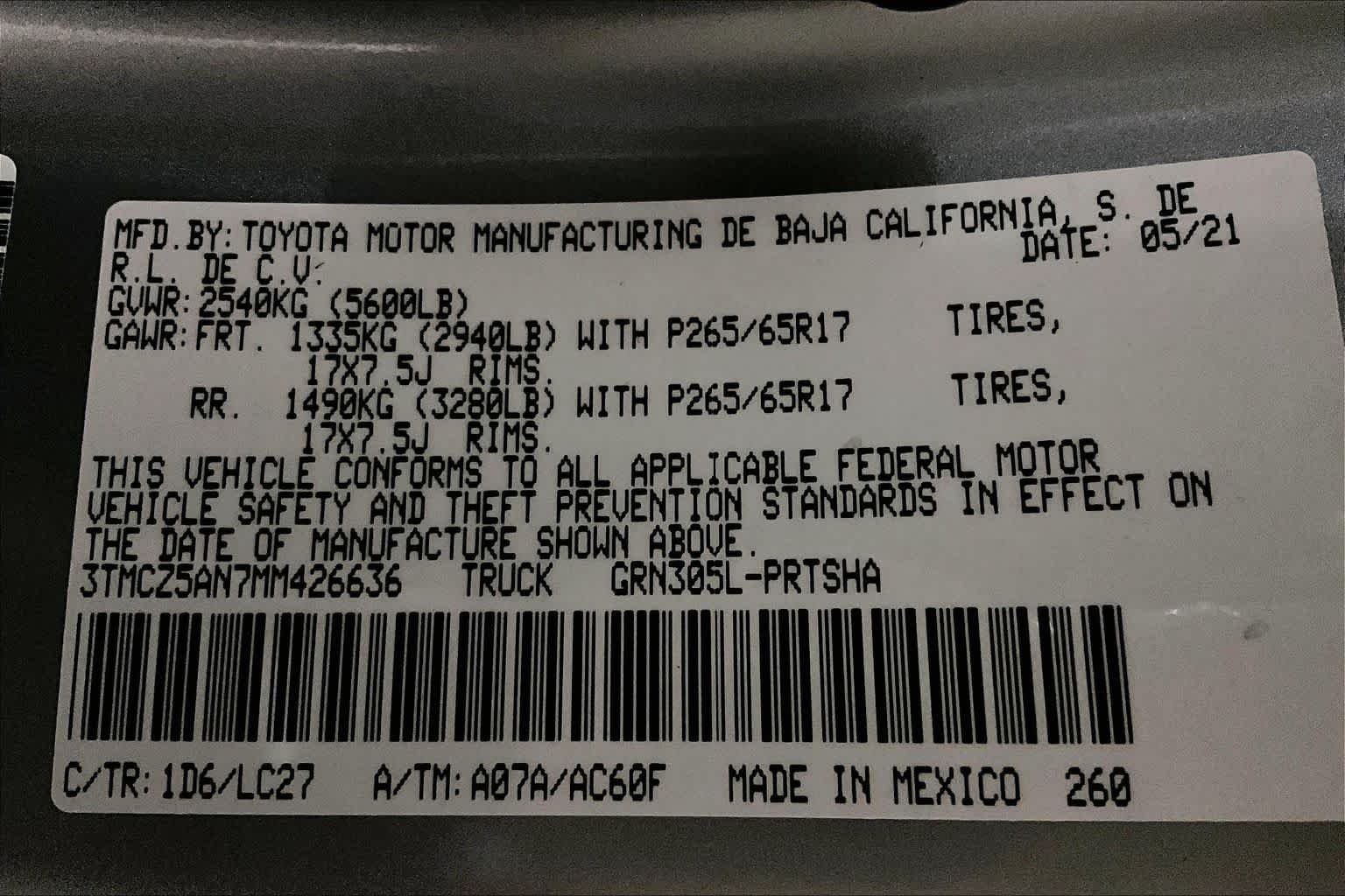 Used 2021 Silver Sky Metallic Toyota TRD Sport image 33