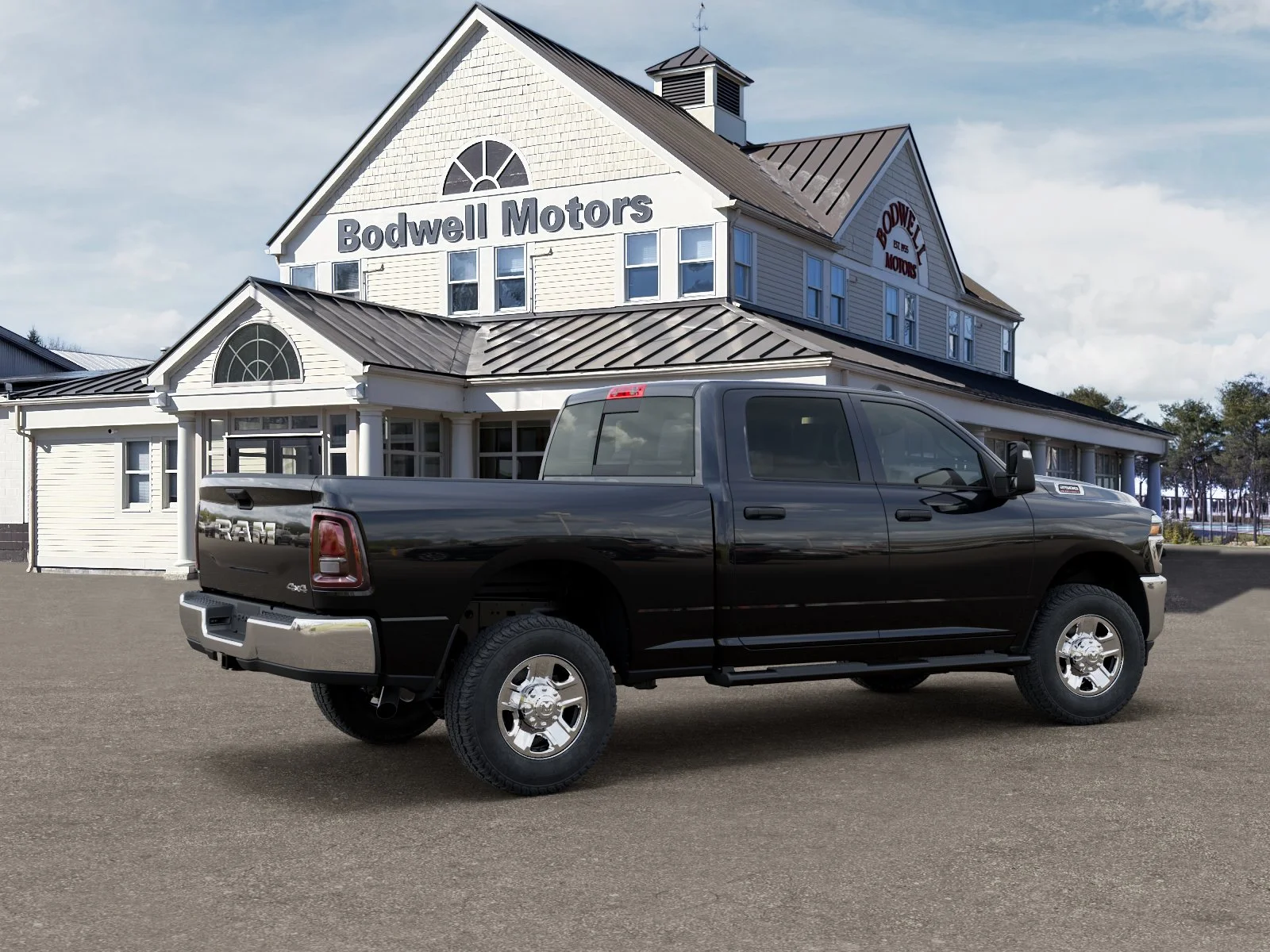 New 2026 Diamond Black Crystal Pearl-Coat Exterior Paint RAM Tradesman Crew Cab 4x4 6