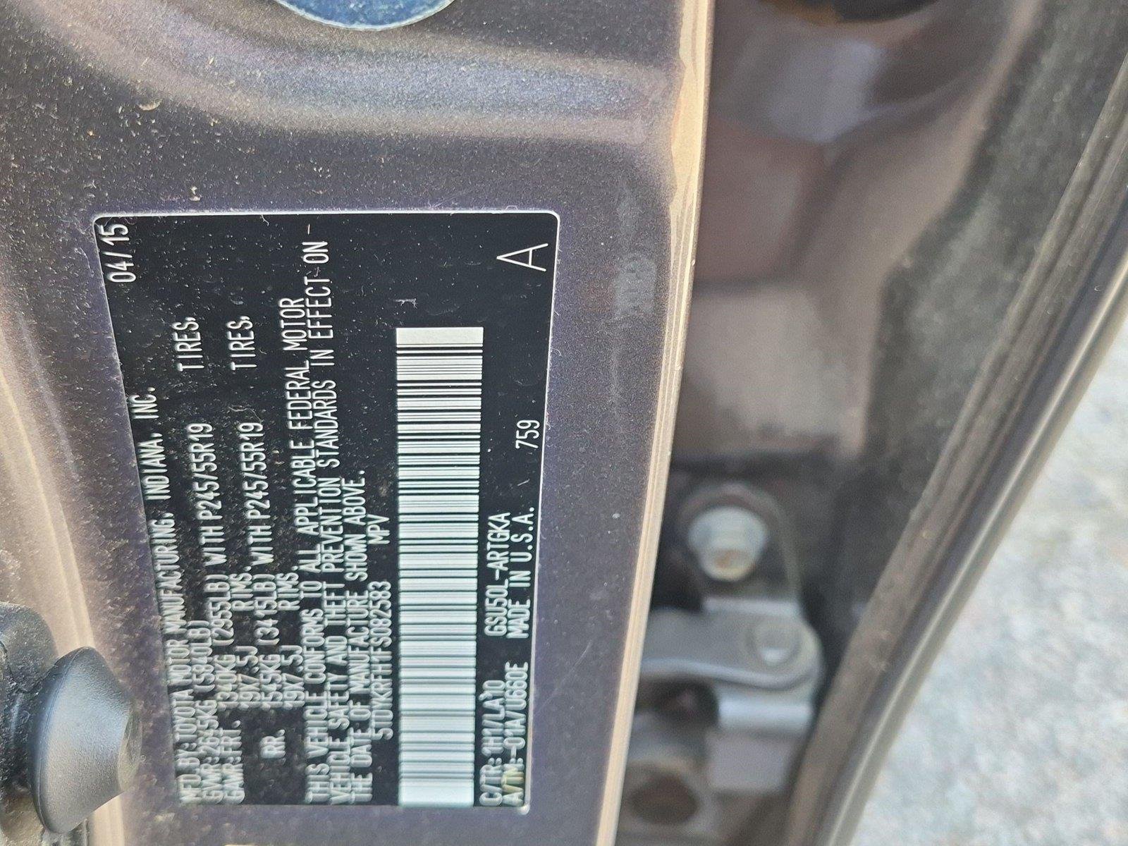 Used 2015 Predawn Gray Mica Toyota Limited image 9