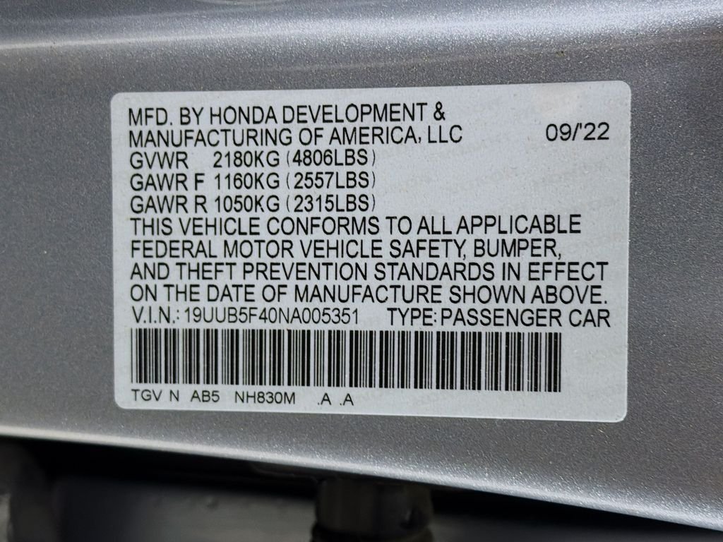 Used 2022 Lunar Silver Metallic Acura w/Technology Package image 33