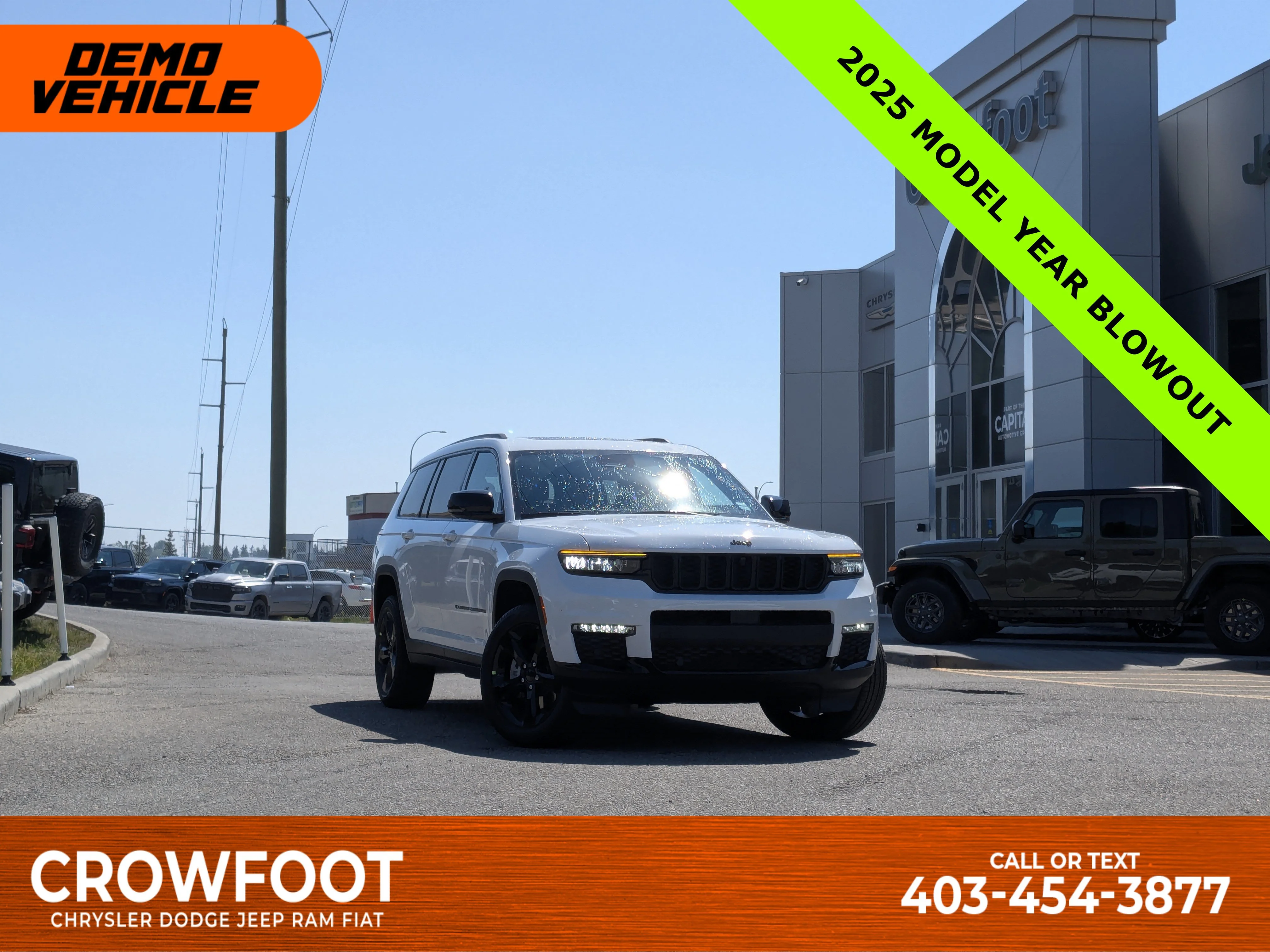 New 2025 White Jeep Limited - - Second row heated seats - Dual Pano Sunroof - Int FAM CAM - Black App Pkge & tons more image 1