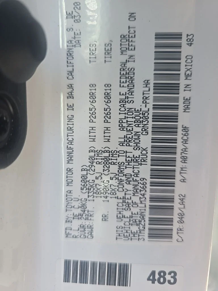 Used 2020 White Toyota Limited image 13