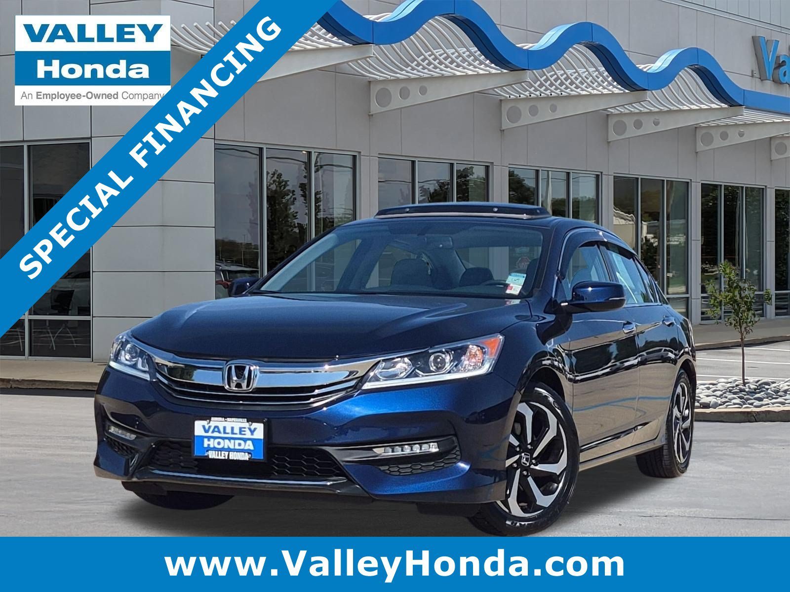 Certified Used 2016 Obsidian Blue Pearl Honda EX-L Sedan image 1