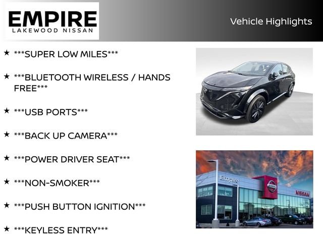 Certified 2024 Nissan ARIYA Engage with VIN JN1CF0BB3RM735414 for sale in Lakewood, CO