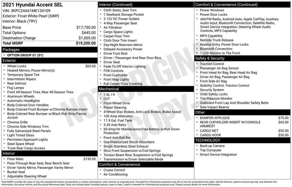 Used 2021 White Hyundai SEL image 6