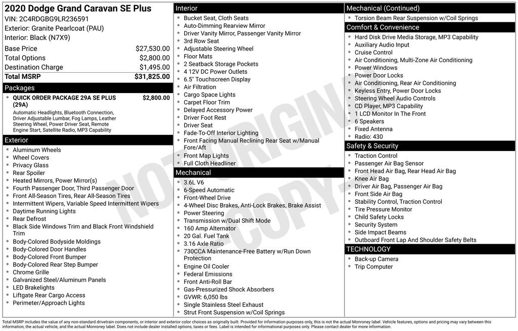 Used 2020 Gray Dodge SE Plus image 29