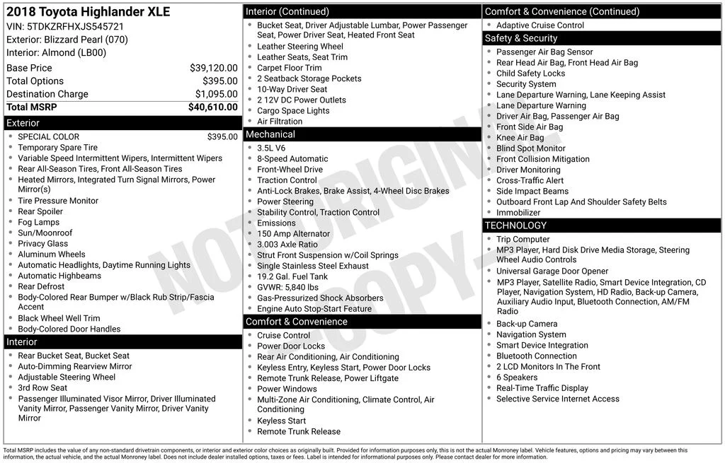 Used 2018 White Toyota XLE image 5