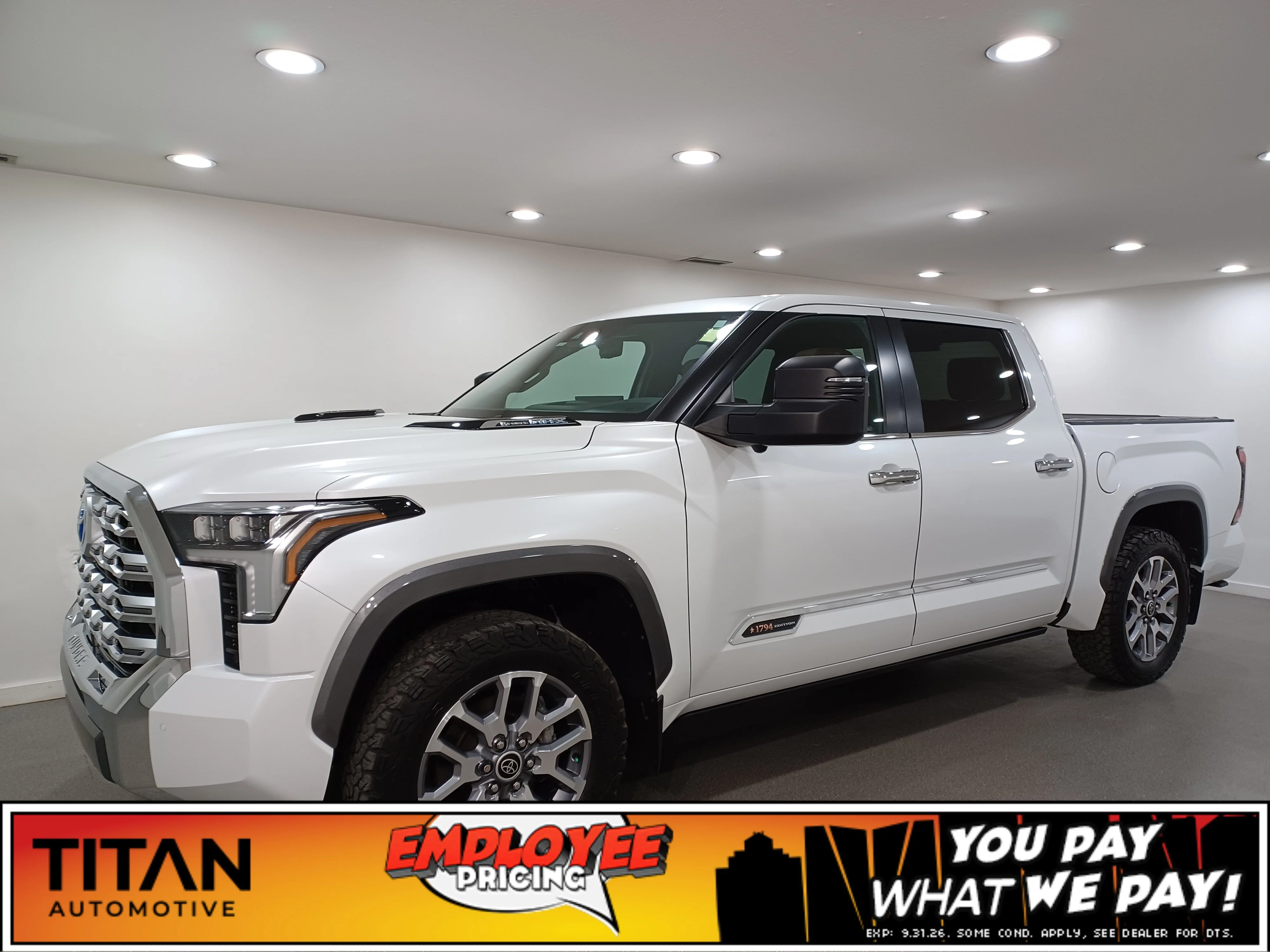 Certified Used 2024 Wind Chill Pearl Toyota 1794 Edition 4x4*i-FORCE MAX | 360° Cam | Cooled Leather | Pano Roof | Htd Wheel | Tow Pkg | JBL® image 1