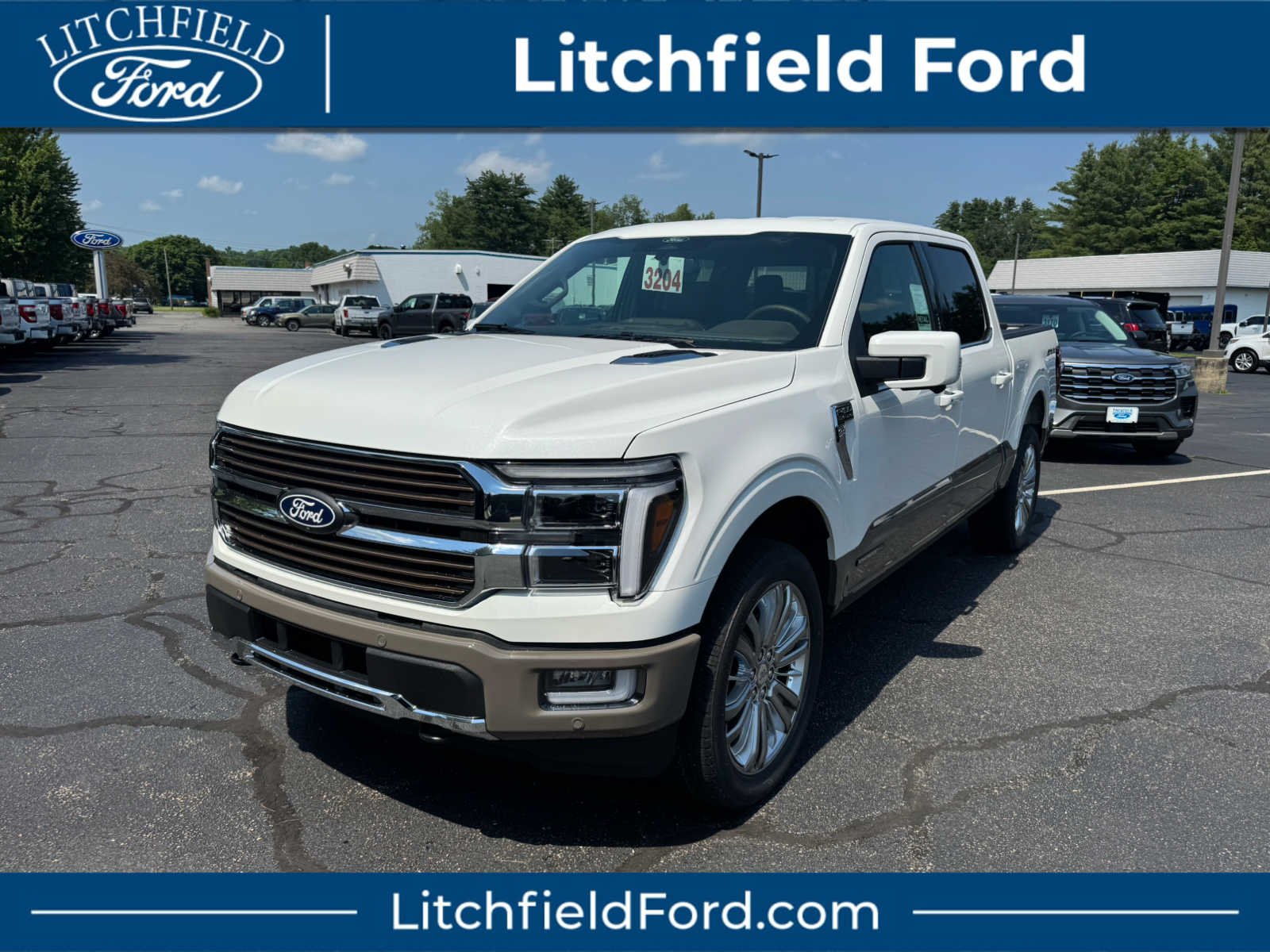 New 2026 Star White Metallic Tri-Coat/Marsh Gray Ford King Ranch image 1