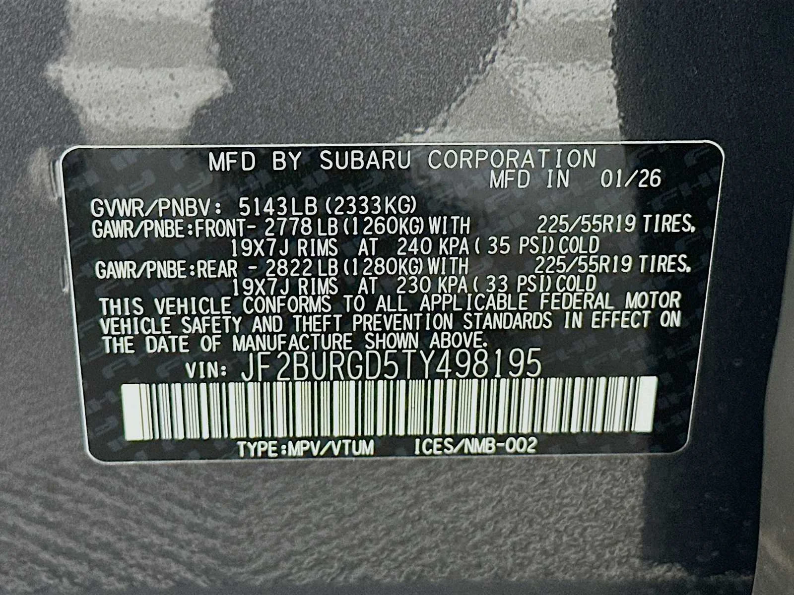New 2026 MAGNETITE GRAY METALLIC Subaru Limited XT image 31