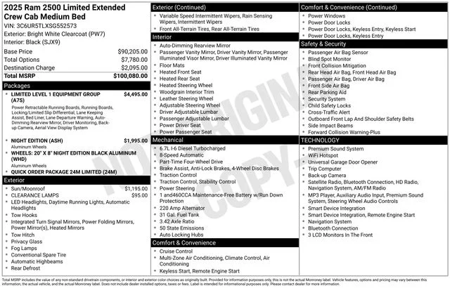 Used 2025 White Ram Limited image 31