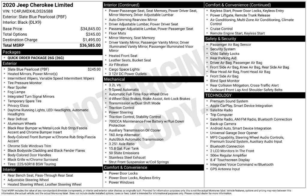 Used 2020 Blue Jeep Limited image 2