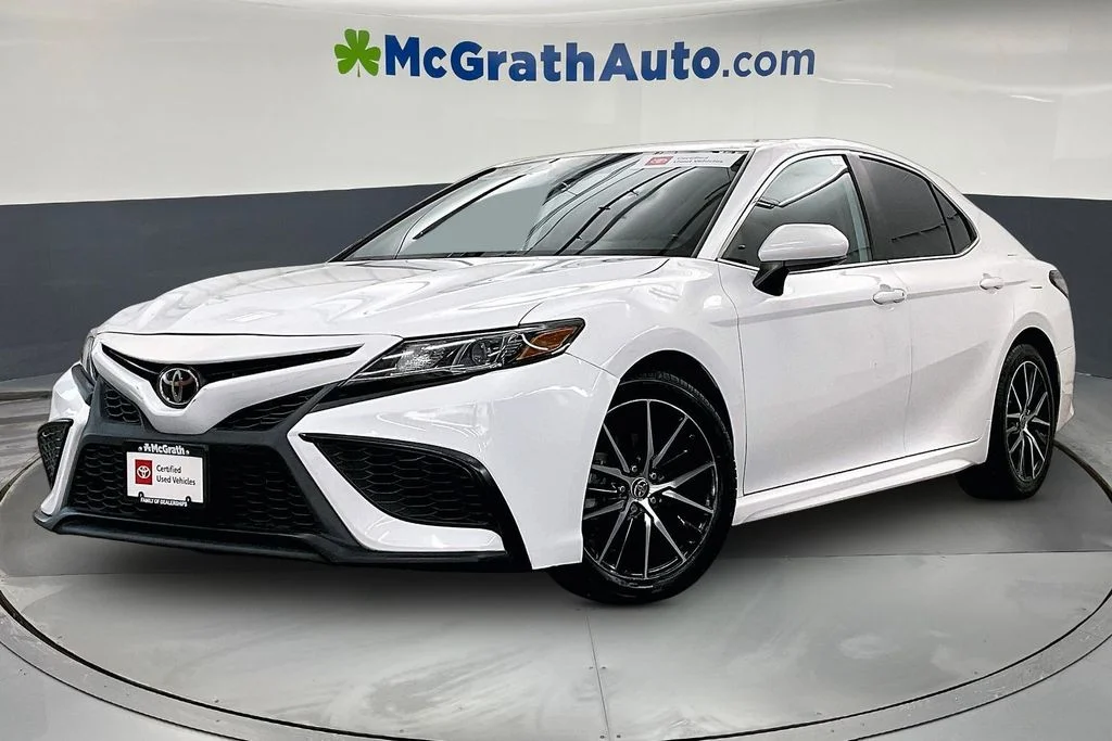 Certified Used 2021 White Toyota SE image 2