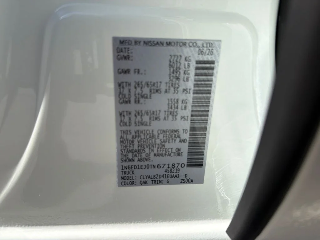 New 2026 Glacier White Nissan Crew Cab SV image 32