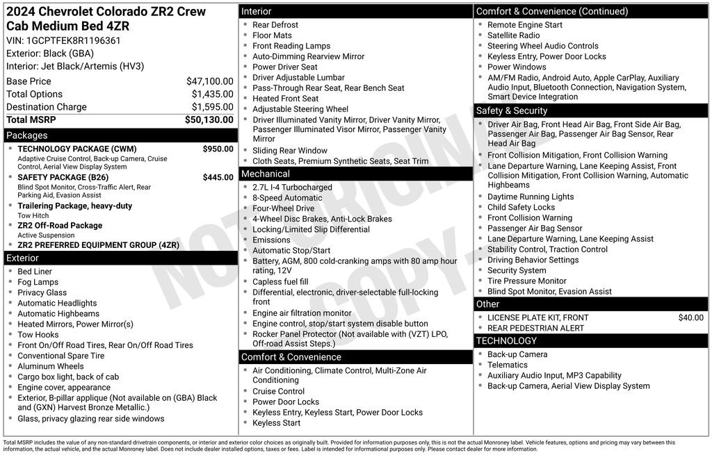 Used 2024 Black Chevrolet ZR2 image 6