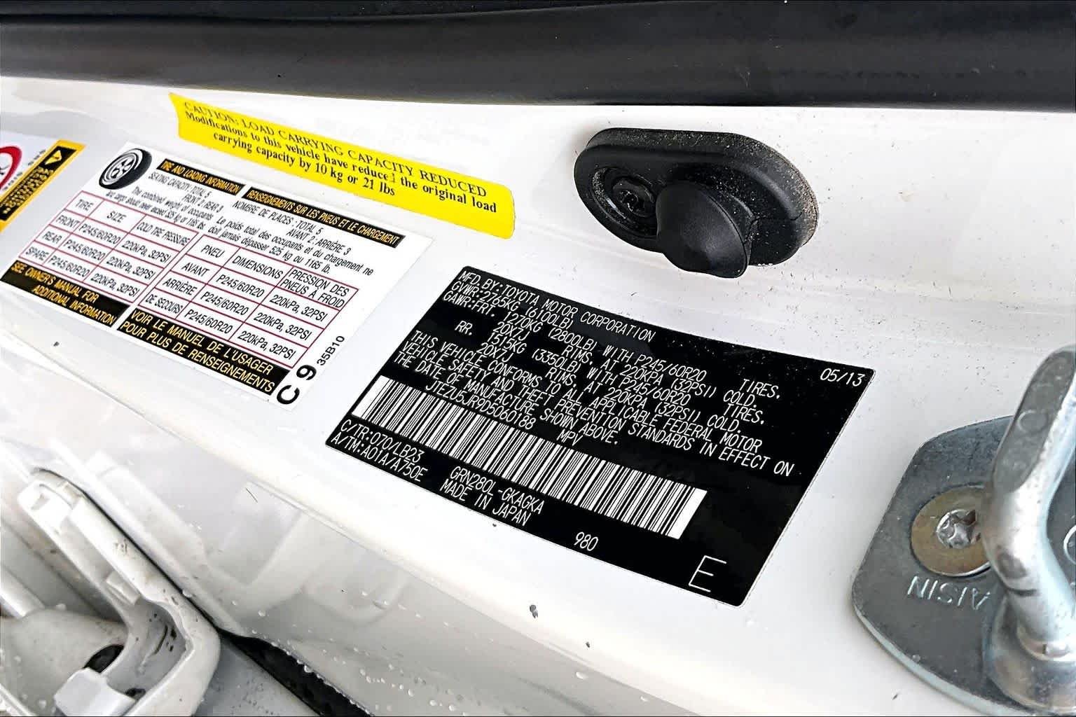 Used 2013 Blizzard Pearl Metallic Toyota Limited image 35