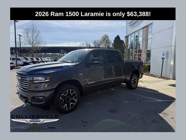 Granite Crystal Metallic Clear-Coat Exterior Paint 2026 RAM 1500 Laramie Crew Cab 4WD Pickup Truck Four-Wheel Drive 8-Speed Automatic