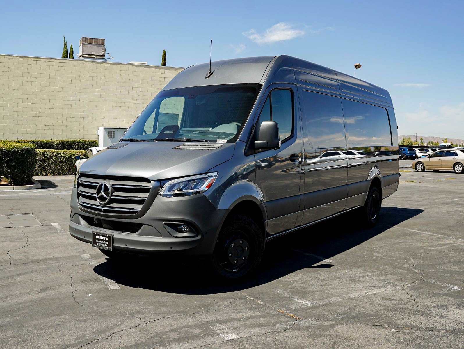 New 2026 Selenite gray metallic Mercedes-Benz 3500 High Roof I4 Diesel HO 170 Extended RWD image 1