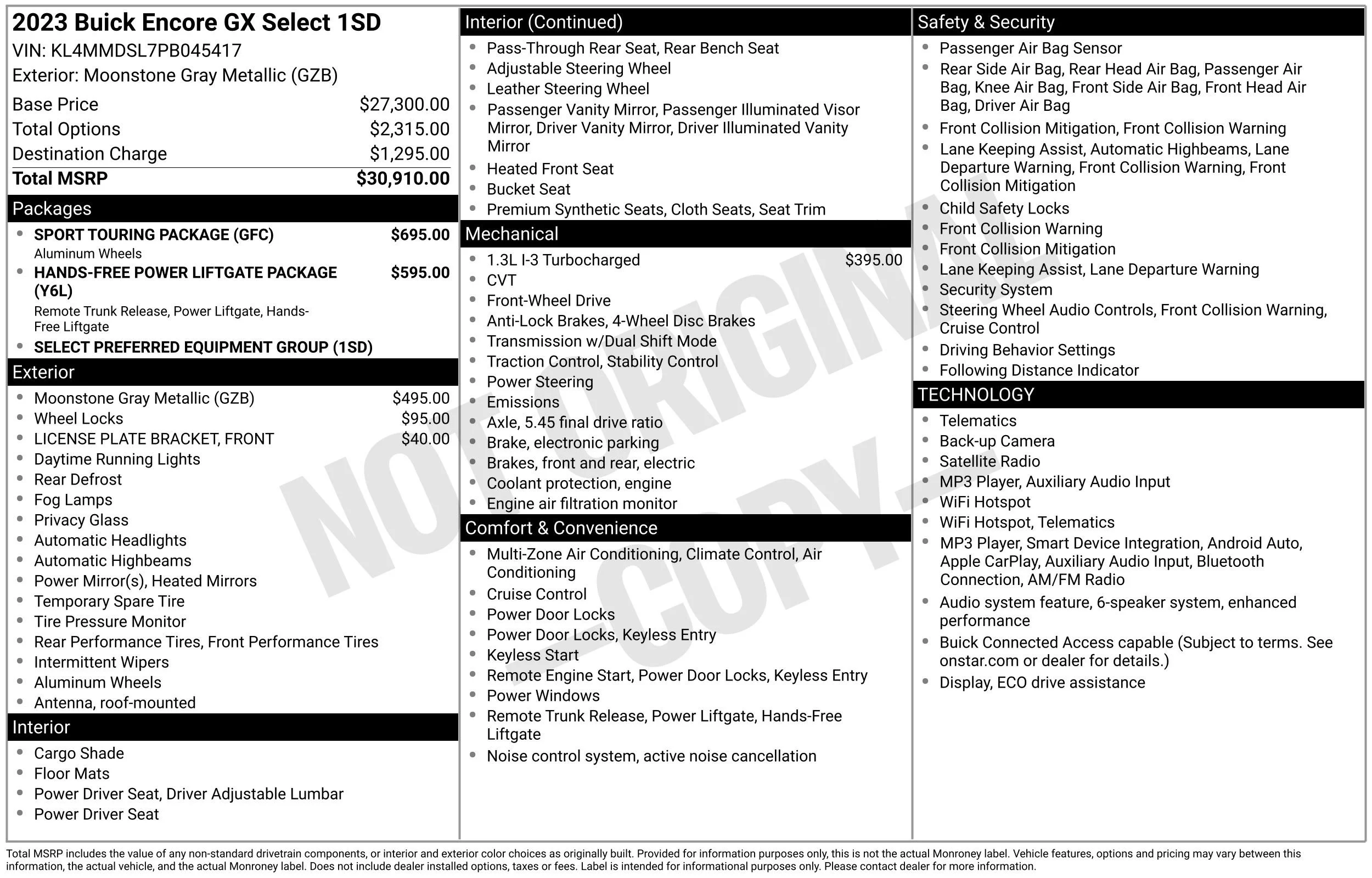 Used 2023 Moonstone Gray Metallic Buick Select image 42