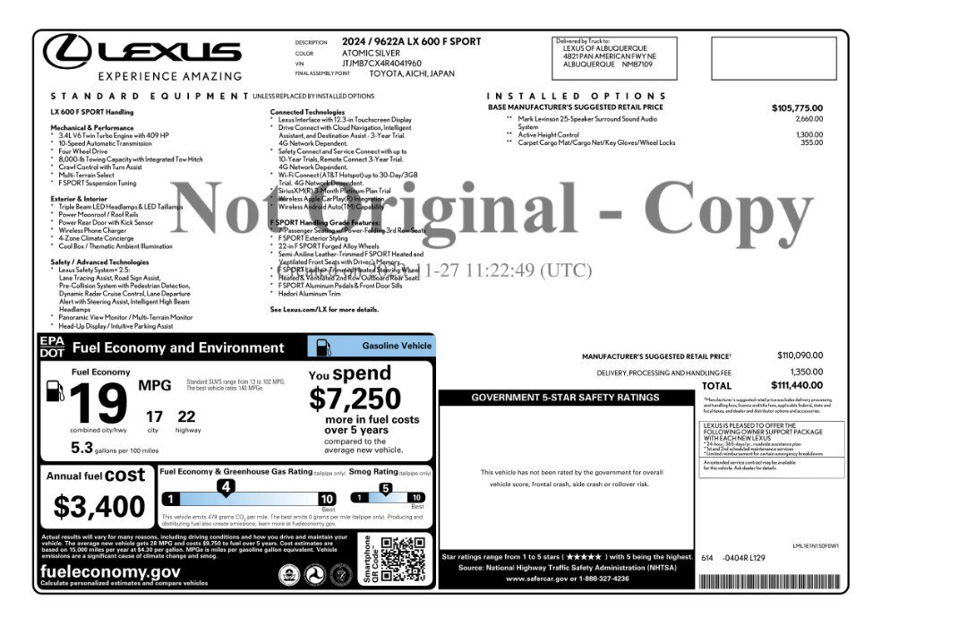 Used 2024 Atomic Silver Lexus 600 F SPORT image 11