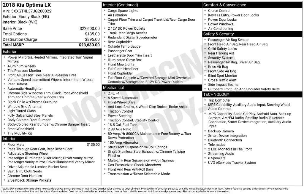 Used 2018 Black Kia LX image 2