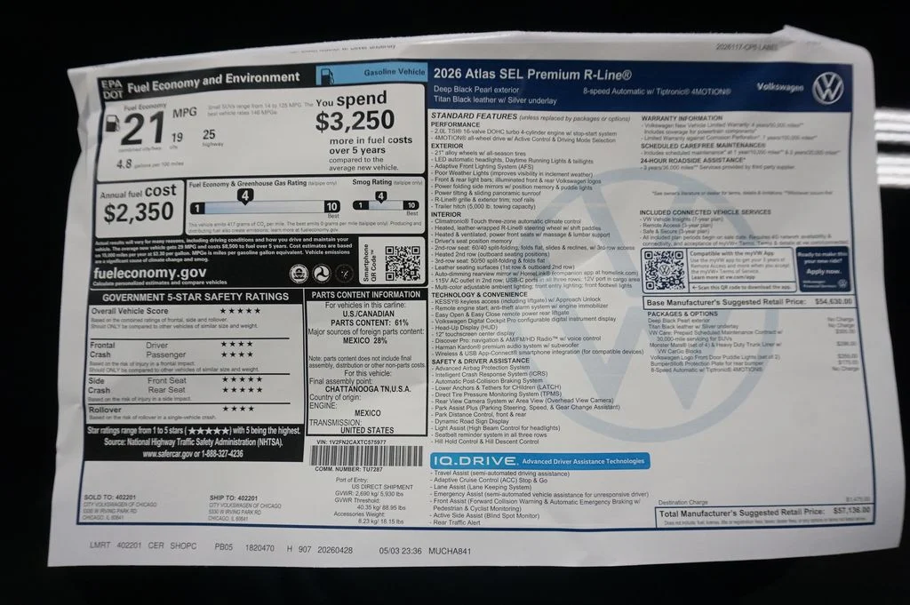 New 2026 Deep Black Volkswagen SEL Premium R-Line image 42