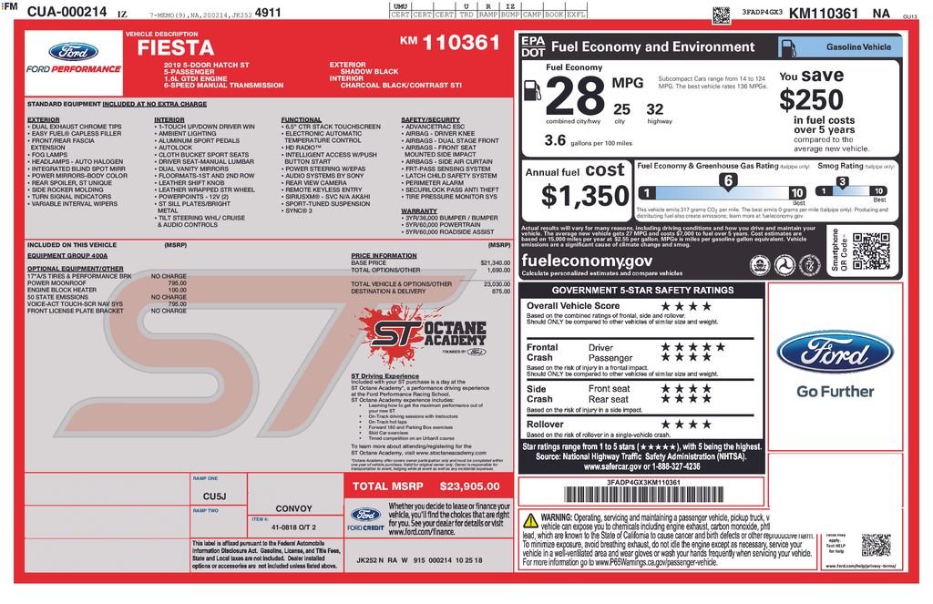 Used 2019 Black Ford ST image 19