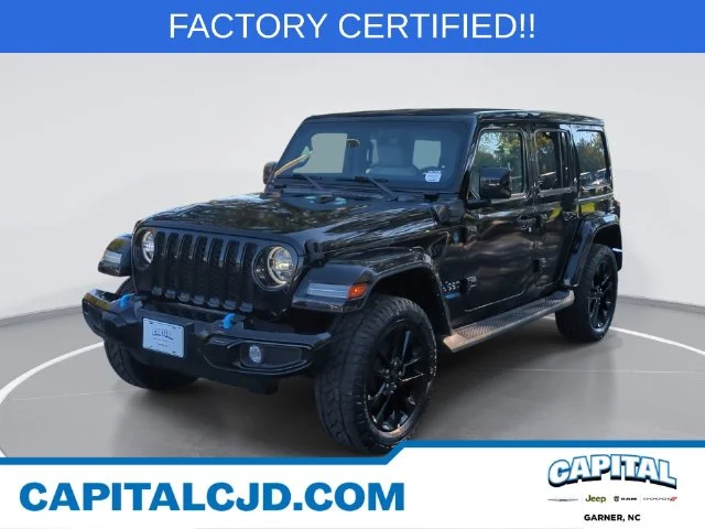 Used 2021 Black Jeep Unlimited Sahara 4xe image 1