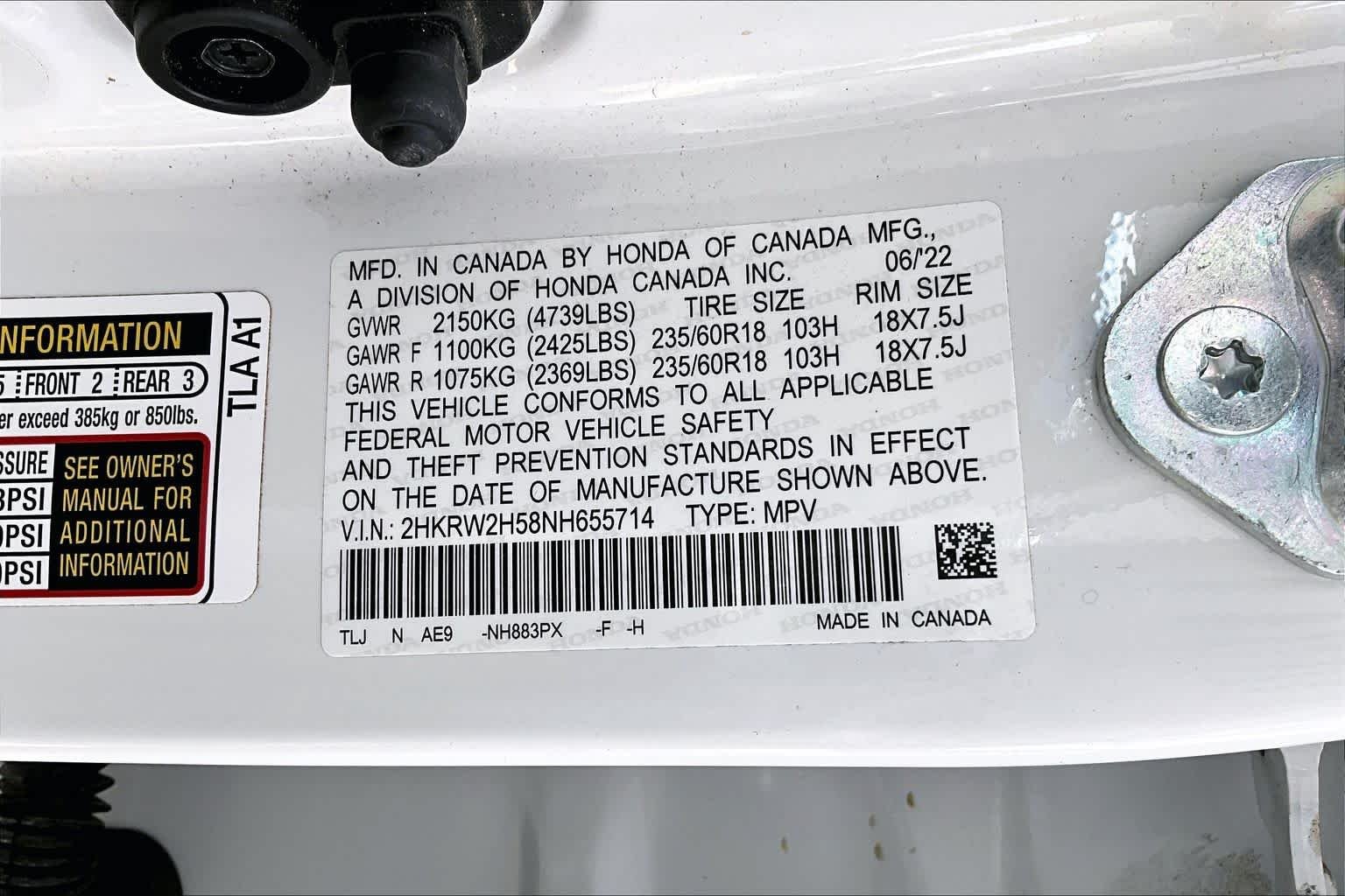 Used 2022 Platinum White Pearl Honda EX image 35