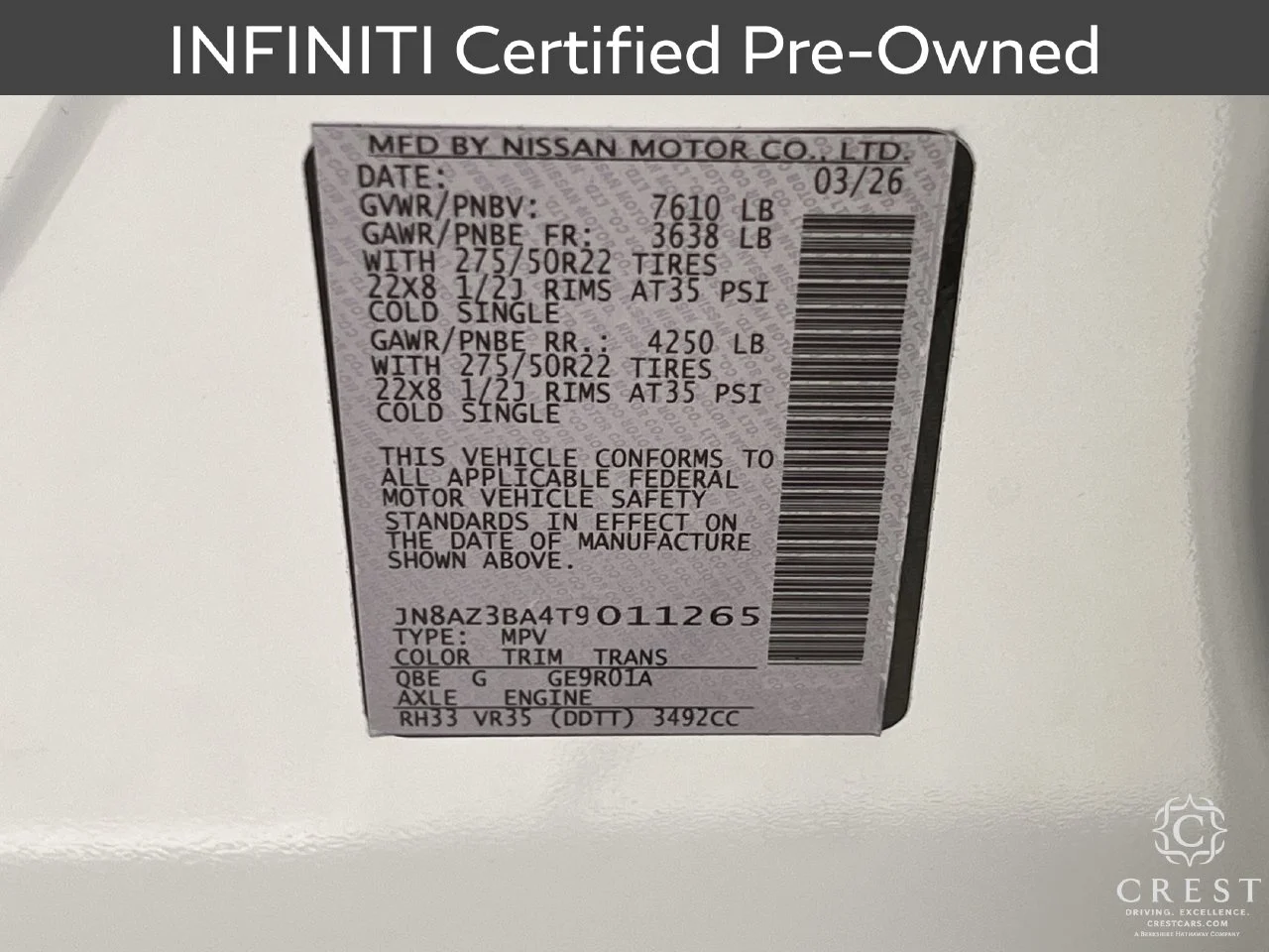 Certified Used 2026 Radiant White INFINITI LUXE image 34