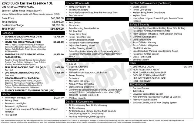 Used 2023 White Frost Tricoat Buick Essence image 5