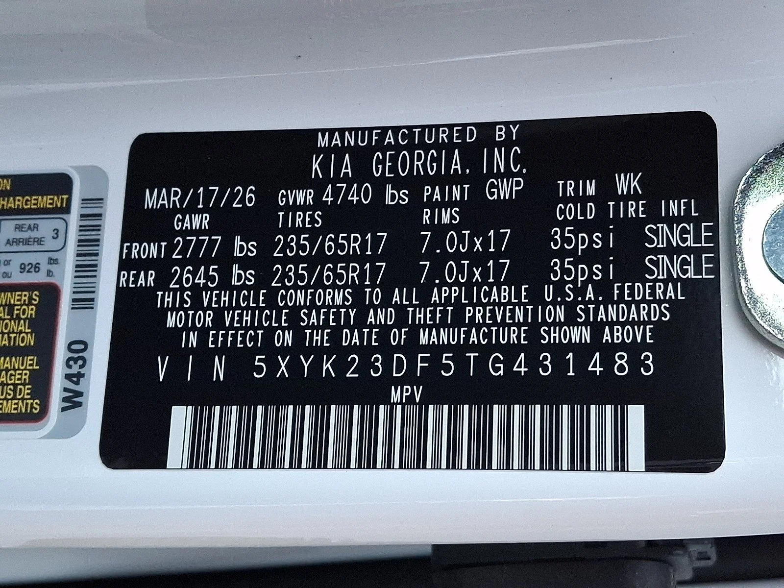 New 2026 Glacial White Pearl Kia LX image 14