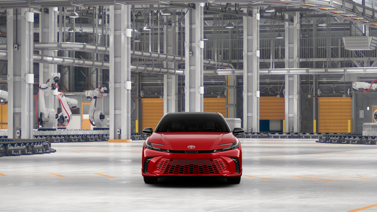 New 2027 Supersonic Red with Midnight Black Metallic roof Toyota XSE image 17