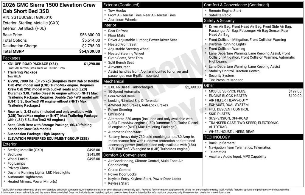 2026 GMC Sierra 4WD Crew Cab Short Box Elevation's photo