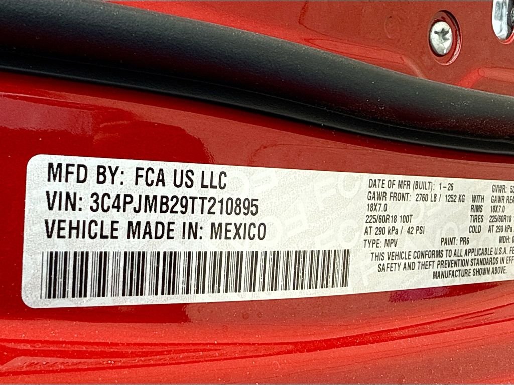 New 2026 Red Hot Pearl-Coat Exterior Paint Jeep Laredo image 12