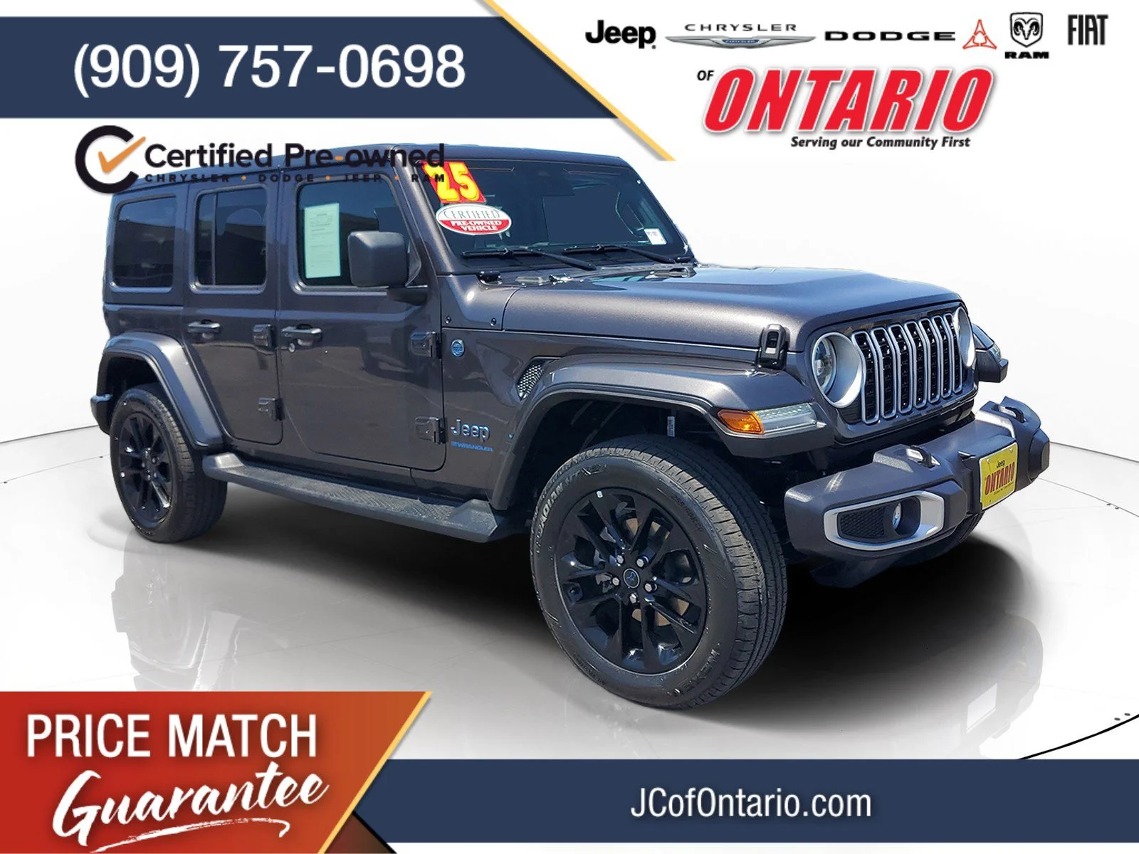 Certified Used 2025 Gray Jeep Sahara 4xe image 1