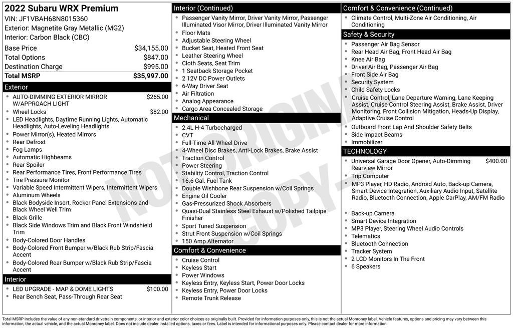 Used 2022 Gray Subaru Premium image 27