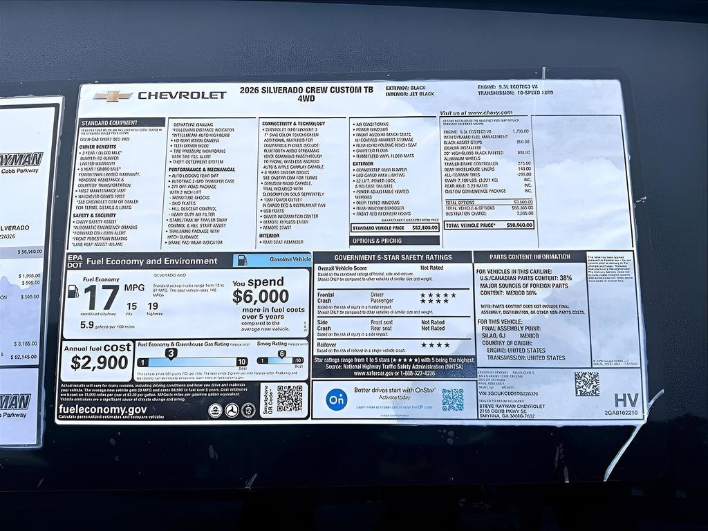 New 2026 Chevrolet Silverado 1500 Custom Trail Boss 4D Crew Cab