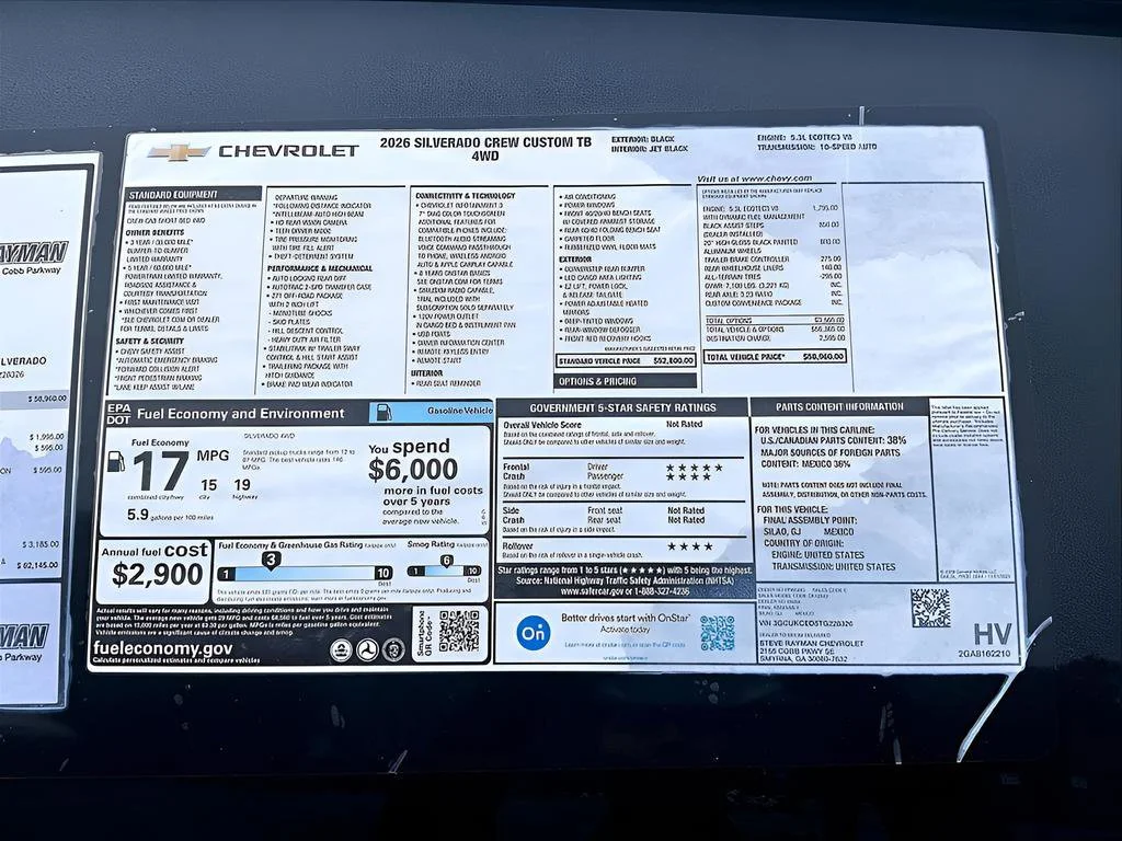 New 2026 Chevrolet Silverado 1500 Custom Trail Boss 4D Crew Cab
