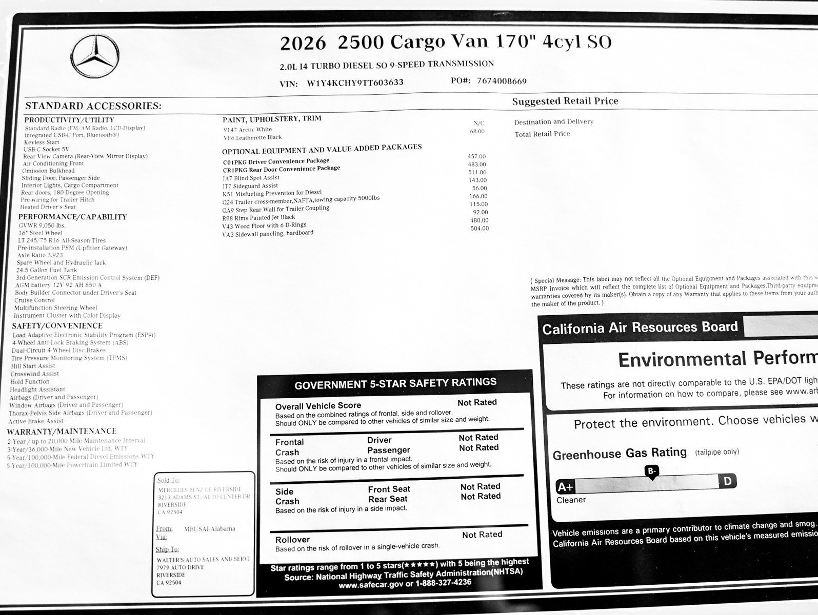 New 2026 Arctic+White Mercedes-Benz 2500 High Roof I4 Diesel 170 RWD image 27