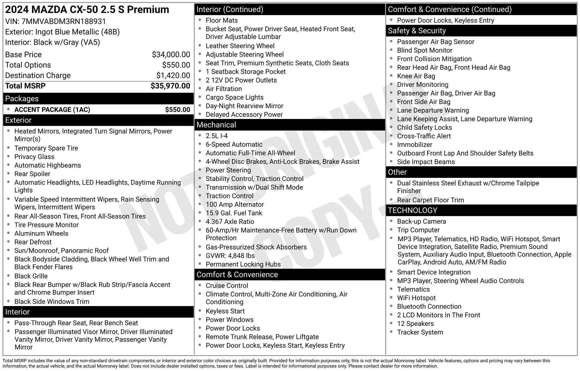 Certified Used 2024 Blue Mazda 2.5 S Premium Package image 29