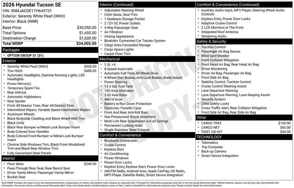 Certified Used 2026 White Hyundai SE image 30