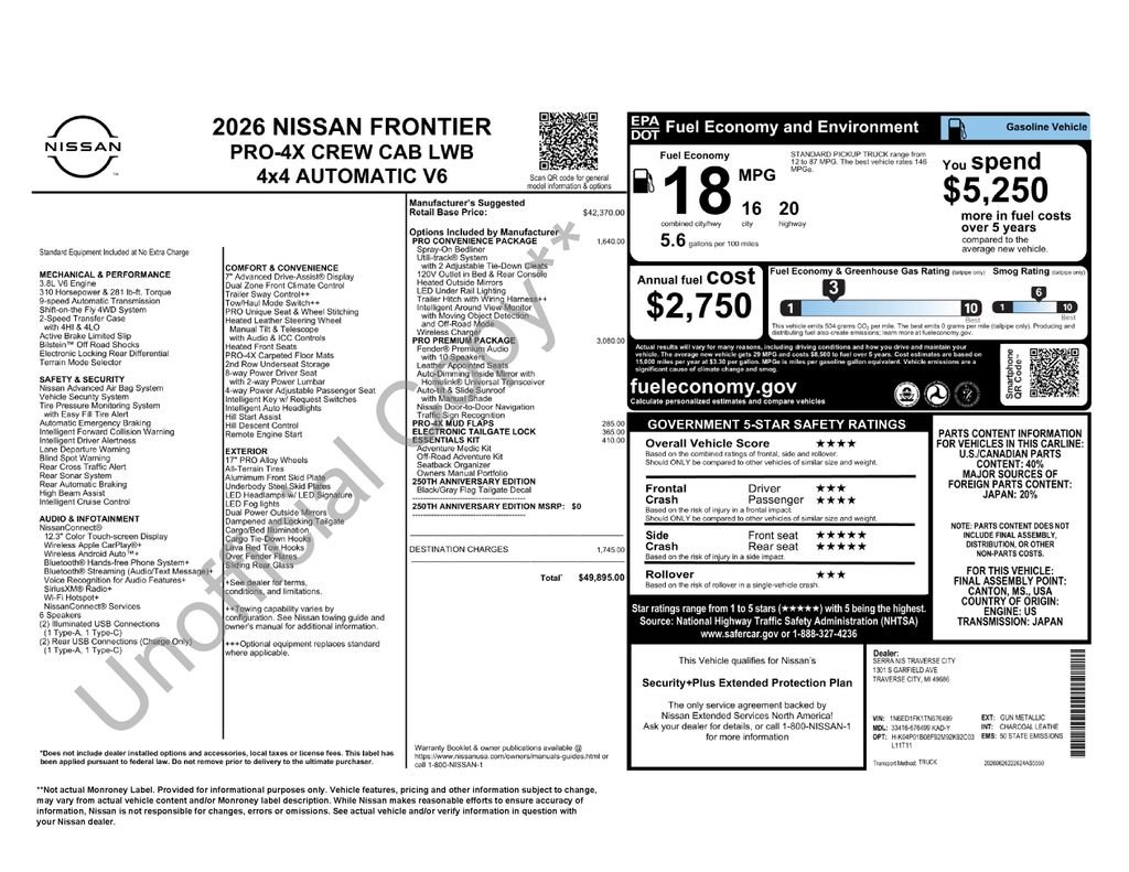 New 2026 Gray Nissan PRO-4X image 1