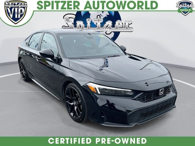 Black 2025 Honda Civic Hatchback Sport FWD Hatchback Front-Wheel Drive Continuously Variable Transmission